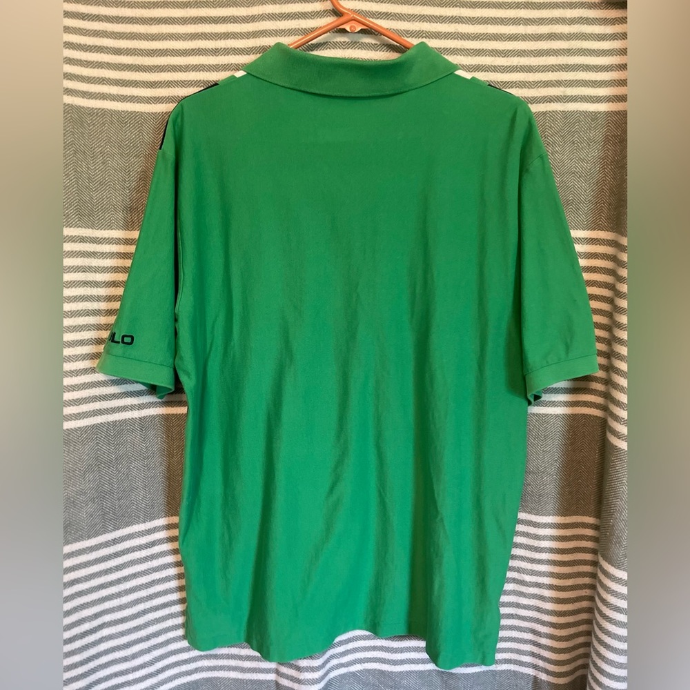 Polo by Ralph Lauren Green‎ And Blue Vertical Striped Classic Polo Size XL - Picture 3 of 3
